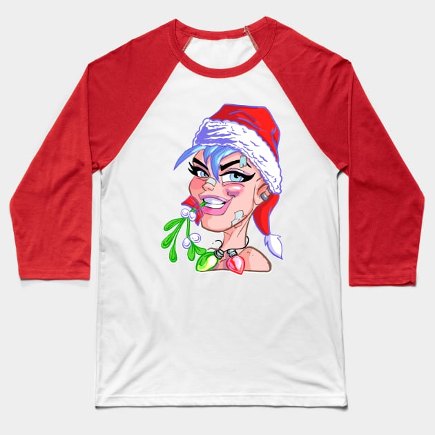 Tank Girl Xmas Baseball T-Shirt by Biomek